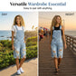 👖 Damen-Overalls in 5/4-Länge – hellblaue Used-Jeans mit Loch-Details, ausgefranste Kanten & lässiger Schnitt, ideal für den urbanen Alltag & den Sommer 🌊