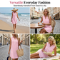 Damen ärmelloses gestreiftes Blusenkleid mit V-Ausschnitt