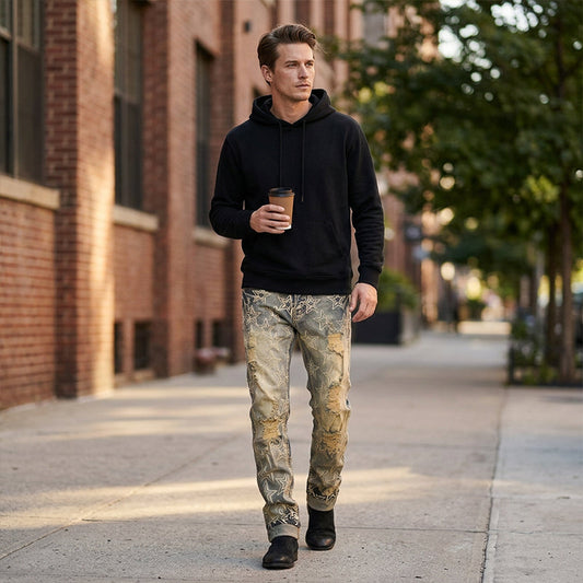 👖💥 Herren Slim Fit Destroyed Denim Jeans – 50% RABATT! Schlanker Schnitt, edgy Destroyed-Look, perfekt für Streetwear & Alltag. 🔥✨