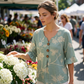 Sommerliches Damen-Top mit Blumenmuster und Rüschenärmeln