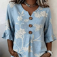 Sommerliches Damen-Top mit Blumenmuster und Rüschenärmeln