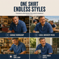 Vintage-Denim-T-Shirt mit halbem Reißverschluss für Herren
