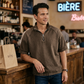 Vintage-Denim-T-Shirt mit halbem Reißverschluss für Herren