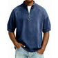 Vintage-Denim-T-Shirt mit halbem Reißverschluss für Herren
