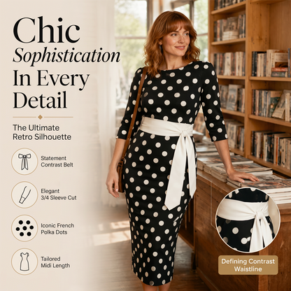 Elegantes Retro-Kleid mit Polka-Dots für Damen