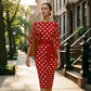 Elegantes Retro-Kleid mit Polka-Dots für Damen