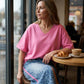 Set aus locker sitzendem Damenoberteil und Hose mit Leopardenmuster