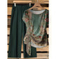 Frauen elegantes zweiteiliges Set mit Print