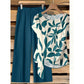 Frauen elegantes zweiteiliges Set mit Print