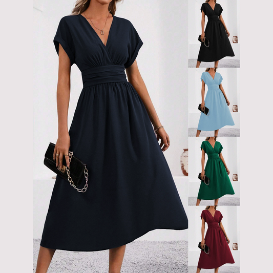 Damenkleid mit V-Ausschnitt und tailliertem Schnitt