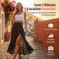 Damen-Midirock mit Blumenmuster, hoher Taille, Rüschen und Schlitz für den Sommerurlaub