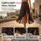 Damen-Midirock mit Blumenmuster, hoher Taille, Rüschen und Schlitz für den Sommerurlaub