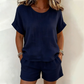 2-teiliges Set aus kurzärmeligem Oberteil und Shorts für Damen
