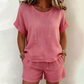 2-teiliges Set aus kurzärmeligem Oberteil und Shorts für Damen