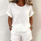 2-teiliges Set aus kurzärmeligem Oberteil und Shorts für Damen