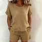 2-teiliges Set aus kurzärmeligem Oberteil und Shorts für Damen