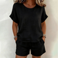 2-teiliges Set aus kurzärmeligem Oberteil und Shorts für Damen