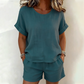 2-teiliges Set aus kurzärmeligem Oberteil und Shorts für Damen