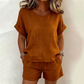 2-teiliges Set aus kurzärmeligem Oberteil und Shorts für Damen