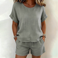 2-teiliges Set aus kurzärmeligem Oberteil und Shorts für Damen