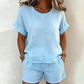 2-teiliges Set aus kurzärmeligem Oberteil und Shorts für Damen