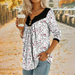 Langärmliges Damen-T-Shirt mit V-Ausschnitt und Aufdruck