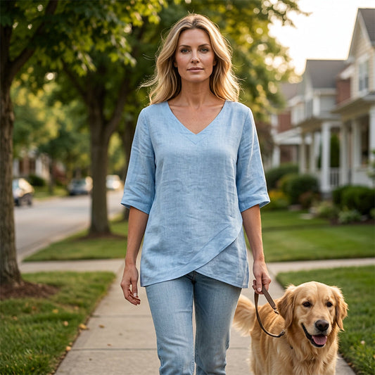 🔔 Letzte 100 Stück – solange der Vorrat reicht! 👚 Atmungsaktives Damen-Freizeittop mit V-Ausschnitt