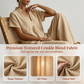 Lounge-Set für Damen mit V-Ausschnitt-Oberteil und Hose mit weitem Bein