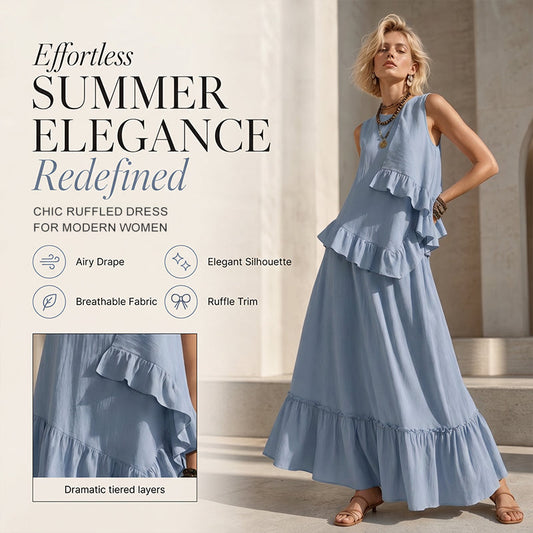 Ärmelloses Maxikleid mit Rüschen für Damen