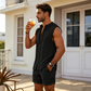 ⏰✨Sommer Herren Set – Ärmelloses Hemd mit Knopfleiste & Shorts 👕 Atmungsaktiv & Bequem