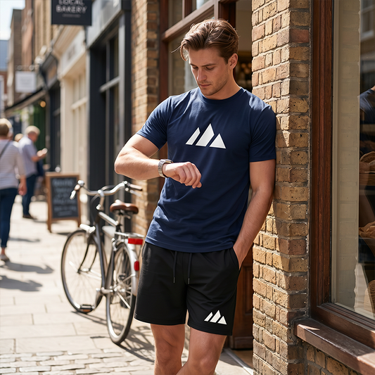 👕 Herren Kurzarm-T-Shirt & Shorts-Set mit Kordelzug – Bequem, lässig & perfekt für Sommer, Freizeit & Sport ☀️✨