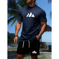 👕 Herren Kurzarm-T-Shirt & Shorts-Set mit Kordelzug – Bequem, lässig & perfekt für Sommer, Freizeit & Sport ☀️✨