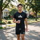 👕 Herren Kurzarm-T-Shirt & Shorts-Set mit Kordelzug – Bequem, lässig & perfekt für Sommer, Freizeit & Sport ☀️✨