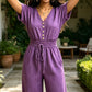 ⌛Zeitlich begrenztes Angebot – Jumpsuit für Damen mit tailliertem Schnitt und V-Ausschnitt