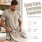 🌿 Kurzärmeliges, atmungsaktives Henley-Shirt mit Kontrast