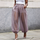 Damenhose mit Mesh-Einsätzen im Laternen-Stil