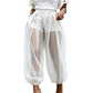 Damenhose mit Mesh-Einsätzen im Laternen-Stil