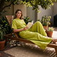 Set aus schulterfreiem Oberteil und Hose mit weitem Bein für Damen