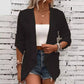 Lässige, strukturierte Damen-Strickjacke mit offener Vorderseite