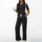 2-teiliges Set aus geripptem Strickoberteil und Hose für Damen