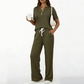 2-teiliges Set aus geripptem Strickoberteil und Hose für Damen