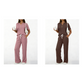 2-teiliges Set aus geripptem Strickoberteil und Hose für Damen