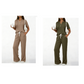 2-teiliges Set aus geripptem Strickoberteil und Hose für Damen