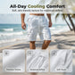 Atmungsaktive Herren-Shorts aus Baumwolle und Leinen mit mehreren Taschen