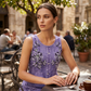Ärmelloses Blumenmuster-Kleid mit Knopfleiste für Damen