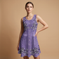 Ärmelloses Blumenmuster-Kleid mit Knopfleiste für Damen