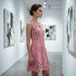 Ärmelloses Blumenmuster-Kleid mit Knopfleiste für Damen