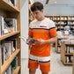 🔥Zeitlich begrenztes Angebot – Kurzarm-Shorts-Set für Herren mit Buchstabenprint