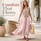 ✨ Boho-Maxikleid für Damen mit ethnischem Print und V-Ausschnitt – fließende Silhouette, ärmellos, elegant und vielseitig, große Größen 1XL–5XL, 3 Farben 🌊