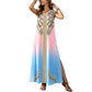 ✨ Boho-Maxikleid für Damen mit ethnischem Print und V-Ausschnitt – fließende Silhouette, ärmellos, elegant und vielseitig, große Größen 1XL–5XL, 3 Farben 🌊